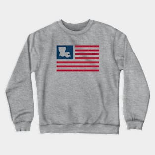 Vintage Louisiana USA Flag // Retro American Flag Stars and Stripes Crewneck Sweatshirt